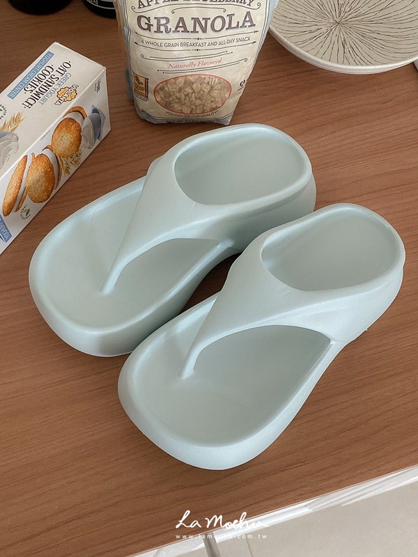 流線厚底夾腳拖鞋(正常版/7CM)